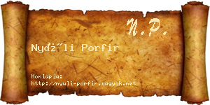 Nyúli Porfir névjegykártya